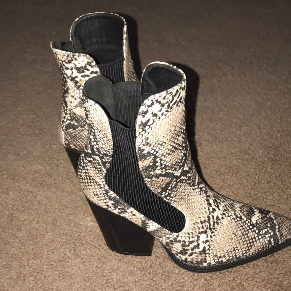 Snake skin booties